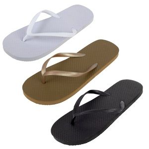 Bulk women’s flip flops, 50 pairs, assorted sizes